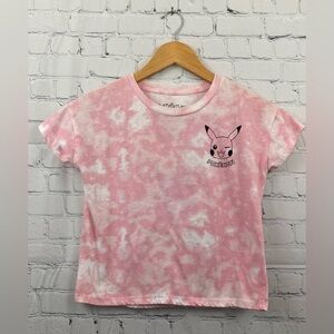 Pokemon “Gotta catch ‘em all” Pink & White Tie Dye T-Shirt Girls Size (7-8)